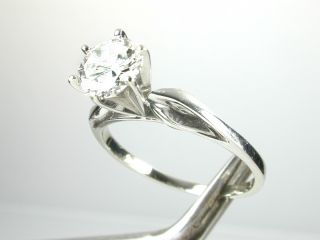 Carat Solitaire Diamond Engagement Ring 6 Prong 14k Solid White Gold 