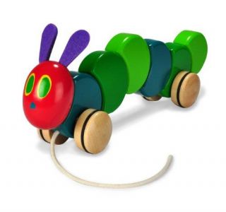 NEW THE WORLD OF ERIC CARLE THE VERY HUNGRY CATERPILLAR WOOD PULL TOY