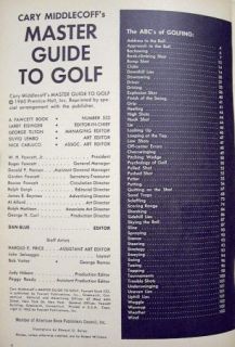 Cary Middlecoffs Master Guide to Golf Fawcett Book 532