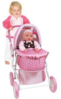 New Girls Toy Pink Baby Doll Stroller Carriage Buggy