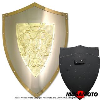 Crusader Medieval Knight Carlos V Cross Shield Double Eagles Armor 