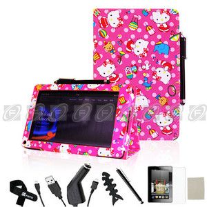 Tablet Kindle Fire Folio Flip Standby PU Leather Case Stylus Hello 