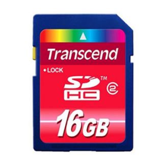 Transcend 16 GB SDHC Class 2 Flash Memory Card TS16GSDHC2 (Red)