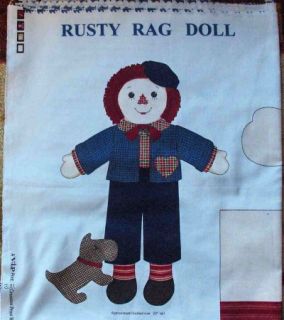Fabric Panel Quilt Rusty 20 Raggedy Andy Rag Doll Boy His Dog Pattern 