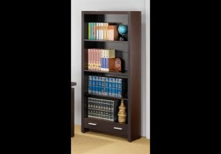 Cappuccino Finish Wood Home Office Bookcase Book Case