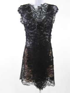 nwt caroline seikaly black lace backless dress 36 $ 1610
