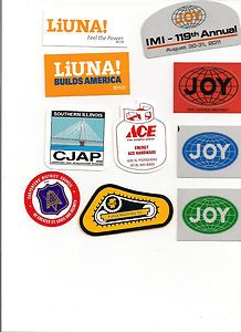 Lot of 10 Premier Coal Mine hard hat Stickers Joy Cat Labor Unions