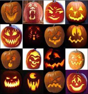 Halloween Pumpkin Carving Templates, Jack O Lantern, faces S