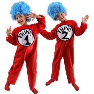 Dr Seuss The Cat in The Hat Thing 1 and Thing 2 Child Costume