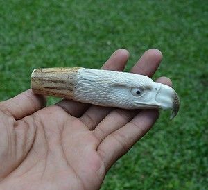 Eagle Carving Knive Knife Handle 108mm in Deer Antler Carving 