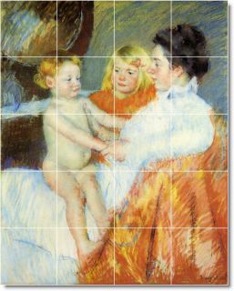 mother sara and the baby by mary cassatt 30x24 inch ceramic tile mural 