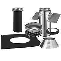    CEILING SUPPORT KIT STOVE PIPE WOOD COAL cathedral pitched ceiling