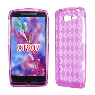 For Motorola Droid RAZR M XT907 Case Cover Ice Skin Solid Hot Pink 