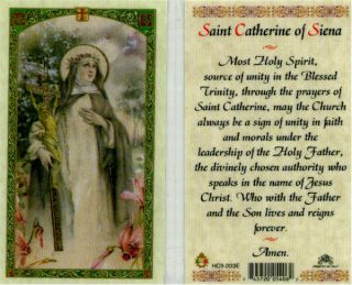 St Saint Catherine of Siena Holy Card Faith Morals HC203 Catholic 