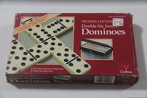 Double Six Jumbo Dominoes Mexican Train with Carrying Case