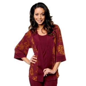 Carolyn Strauss Printed Kimono Sleeve Jacket 3 Colors $59 90 Pure 