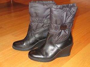 Ugg Australia Cassady boots black wedge heel nylon 1943 Womens boot 7 