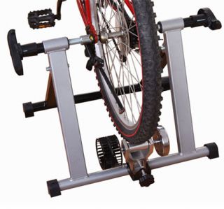 Bike Trainer Indoor Exercise Bicycle Cycling Kinetic Folding Silver 