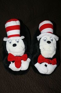 DR SEUSS Cat in the Hat House Shoes Slippers ADULT SIZE LARGE 9 10 5 