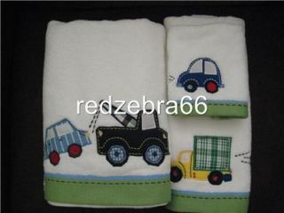 Pottery Barn Kids Coltons Car Bath Towel Set 3 PC New