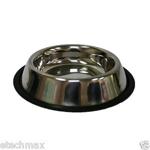 No Tip Non Slip Cat Dog Water Dish Stainless Steel Pet Bowl Large 16 