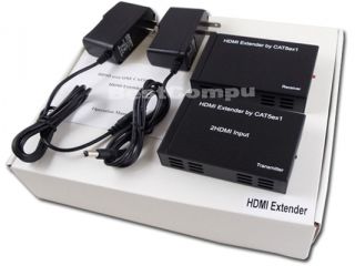 1080p HDMI Balun Extender Over Singe Cat5e Cat6 2 HDMI Input 150ft 50M 