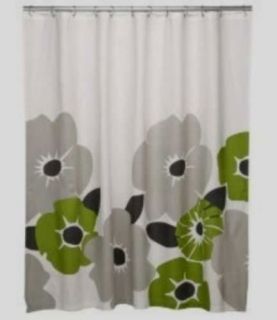New Dwell Studio Target Pansy Shower Curtain Green Gray Modern Cotton 