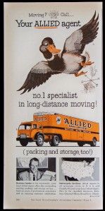 Vintage Magazine Print Ad Allied Van Lines Moving Co