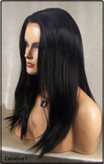 Black 1 Human Hair Blend Lace Front Wig Iron Safe Heat OK Kanekalon 
