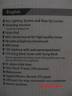 casio lk 160 key lighting keyboard power cord users guide stand