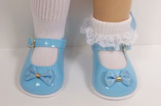Lt Blue Patent Mary Jane Doll Shoes for Chatty Cathy♥