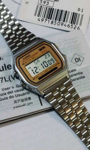 CASIO DIGITAL WATCH A159WA 9D VINTAGE RETRO Water Resistant Stainless 