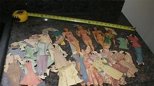Huge Lot Vintage 1940s Stylish Paper Dolls with Clothes Bathing Suits 
