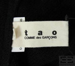 Tao Comme des Garcons Black Wool Ruffle Sweater Top Size Medium