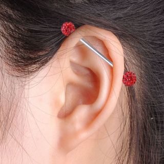   Long Industrial Barbell Ear Cartilage Ring Steel Bar Piercing