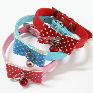   Collar PU Leather Dog Collar Cat Ring Bell Puppy Small Dog Cat Collar