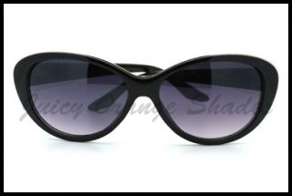 Womens Round Cateye Sunglasses Truly Vintage Classy Design New Black 