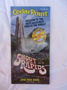 2010 Cedar Point Amusement Park Guide Map SHOOT THE RAPIDS theme 