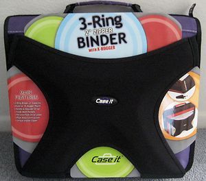 Case It 3 Ring 2 Zipper Binder with x Hugger