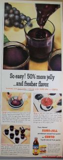 Sure Jell Certo Fruit Pectin Advertise 1957 Print Ad