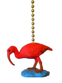 ibis exotic red bird ceiling fan light lamp pull chain