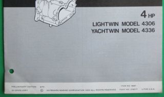 1973 Evinrude 4 Lightwin Outboard Motor Parts Catalog