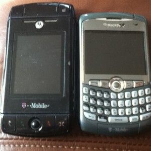 Two T Mobile Cell Phones Blackberry 8320 Sidekick Slide