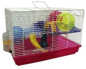 Dwarf Hamster Cage Mice Gerbil Cage with Removable Ball Blue or Pink 