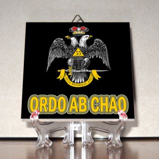 Ordo AB Chao Ceramic Tile Masonic Double Headed Eagle Freemasonry 