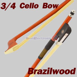 New 3/4 Brazilwood Cello Bow Mongolia horse hair High Quality