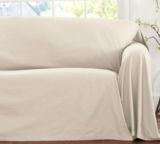 Pottery Barn Twill Dropcloth Loose Fit Slipcover Sofa Parchment