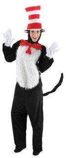 Dr Seuss Cat in The Hat Deluxe Adult Costume Animal Movie Theme Party 