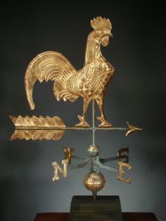 Antique Weather Vane from The Cawood Homestead Gilded Copper 36 x 24 