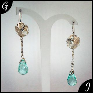 Romantic Gumush Chandelier Earrings WILD FLOWERS .925 Sterling Silver 